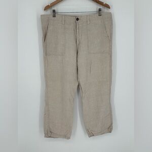 Old Navy 100% Linen Pants Mens Sz L Fits Drawstring Comfort Casual Relaxed S0